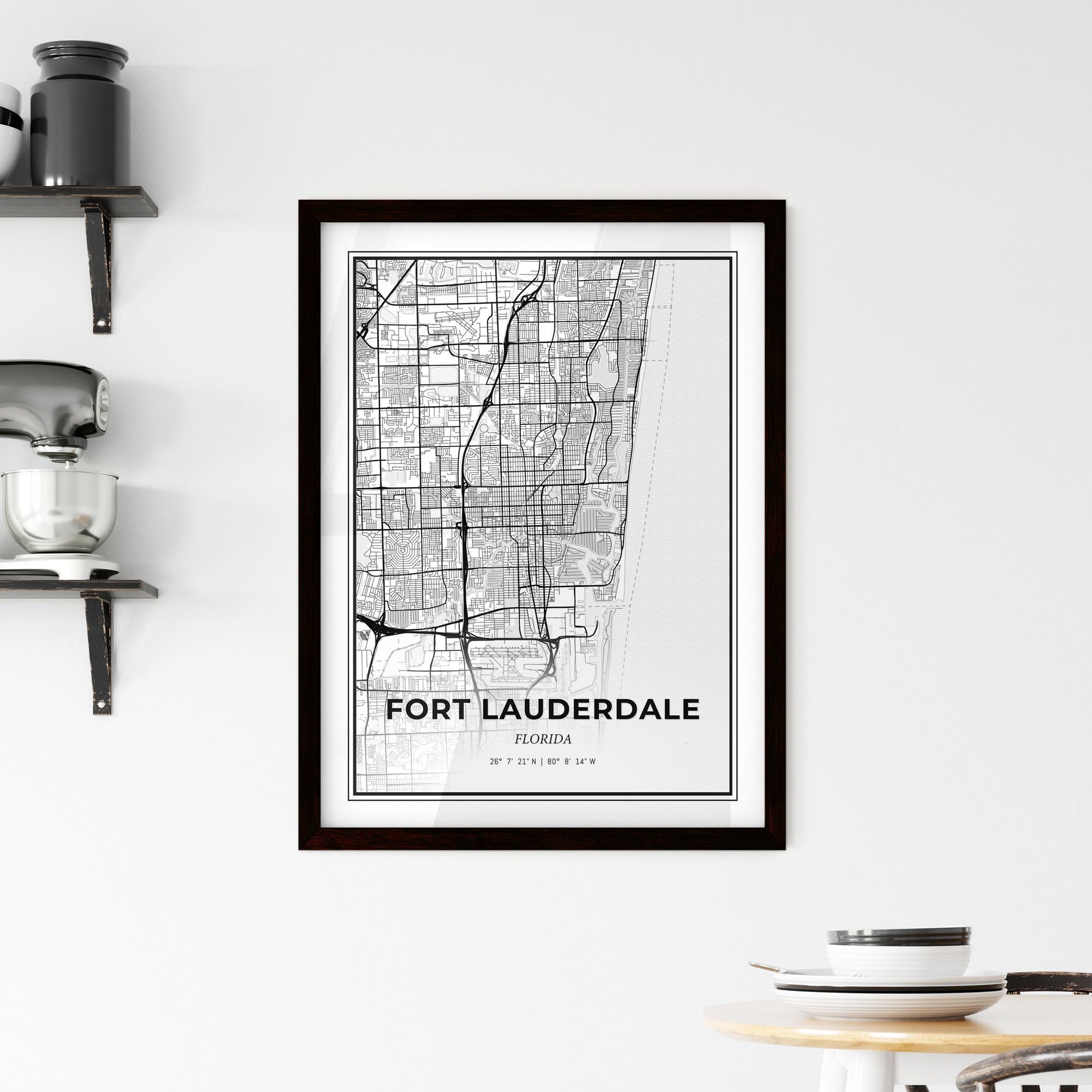 Fort Lauderdale Florida - Minimal City Map