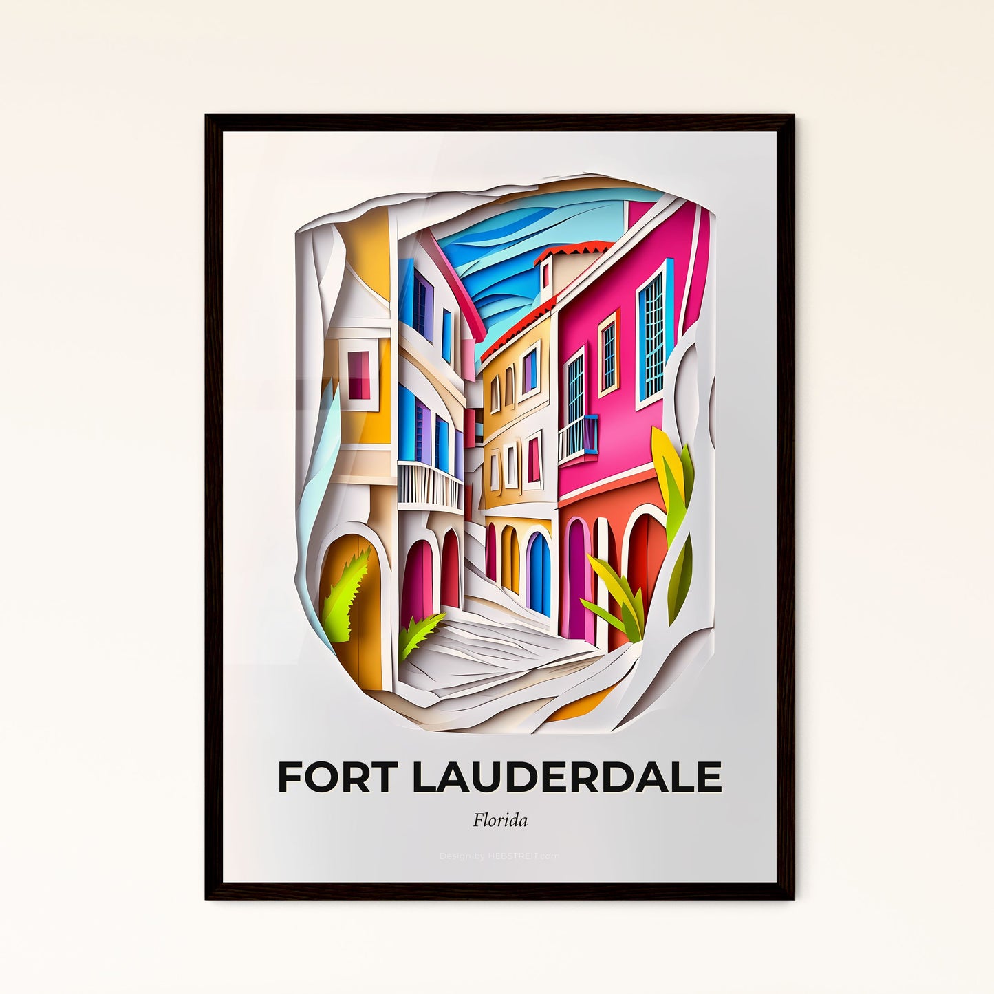 Vivid Fort Lauderdale, Florida - a paper cut of a street with a staircase