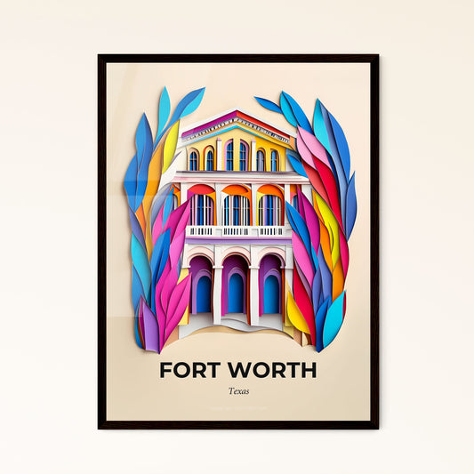 Vivid Fort Worth, Texas, Papercut Print