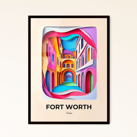 Vivid Fort Worth, Texas, Papercut Print