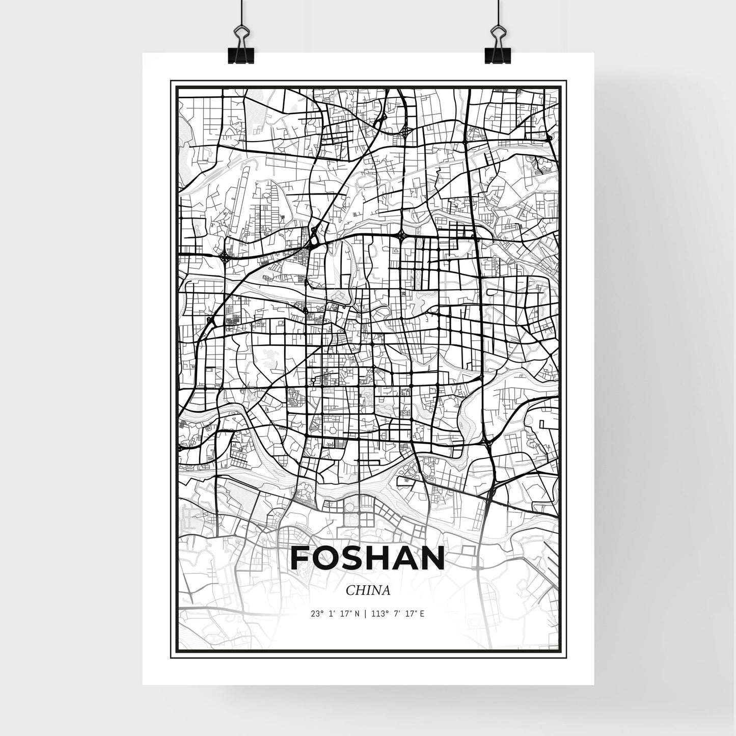 Foshan China - Premium City Map Poster