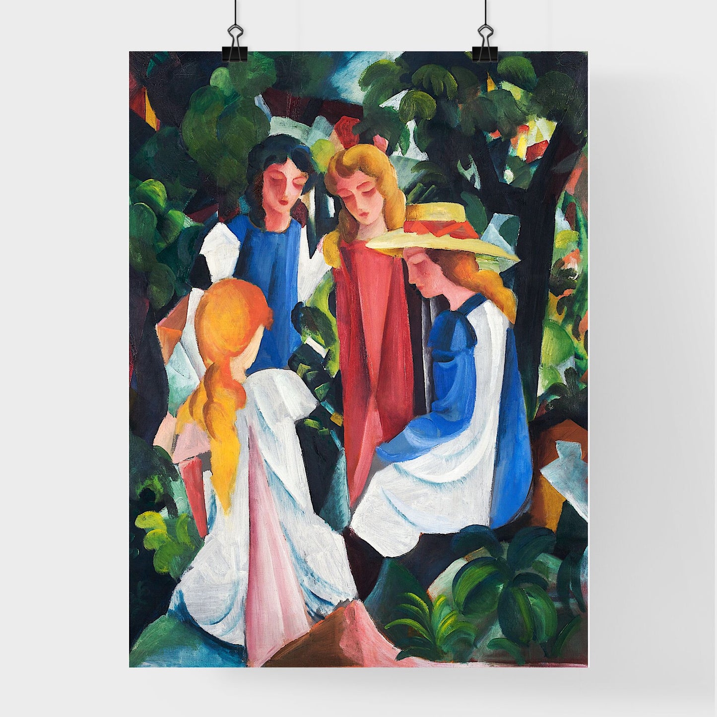 Four Girls by August Macke Poster