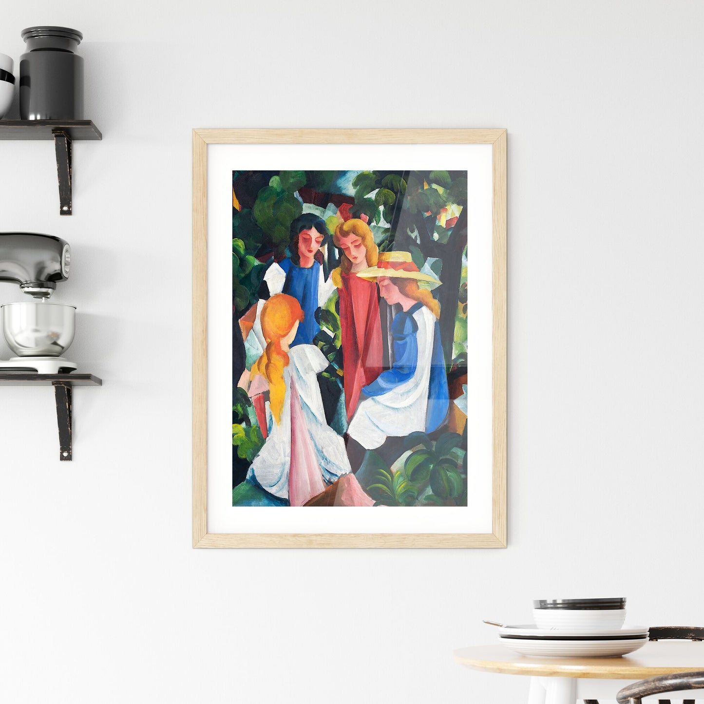 Framed Print of Four Girls by August Macke