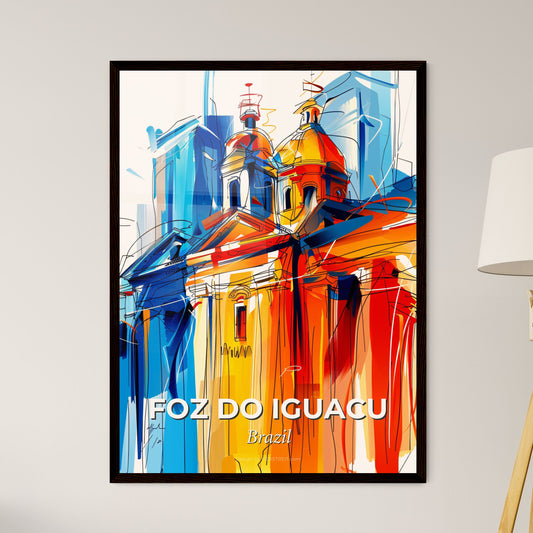 Vibrant Foz Do Iguacu, Brazil - A Colorful Drawing Of A Building