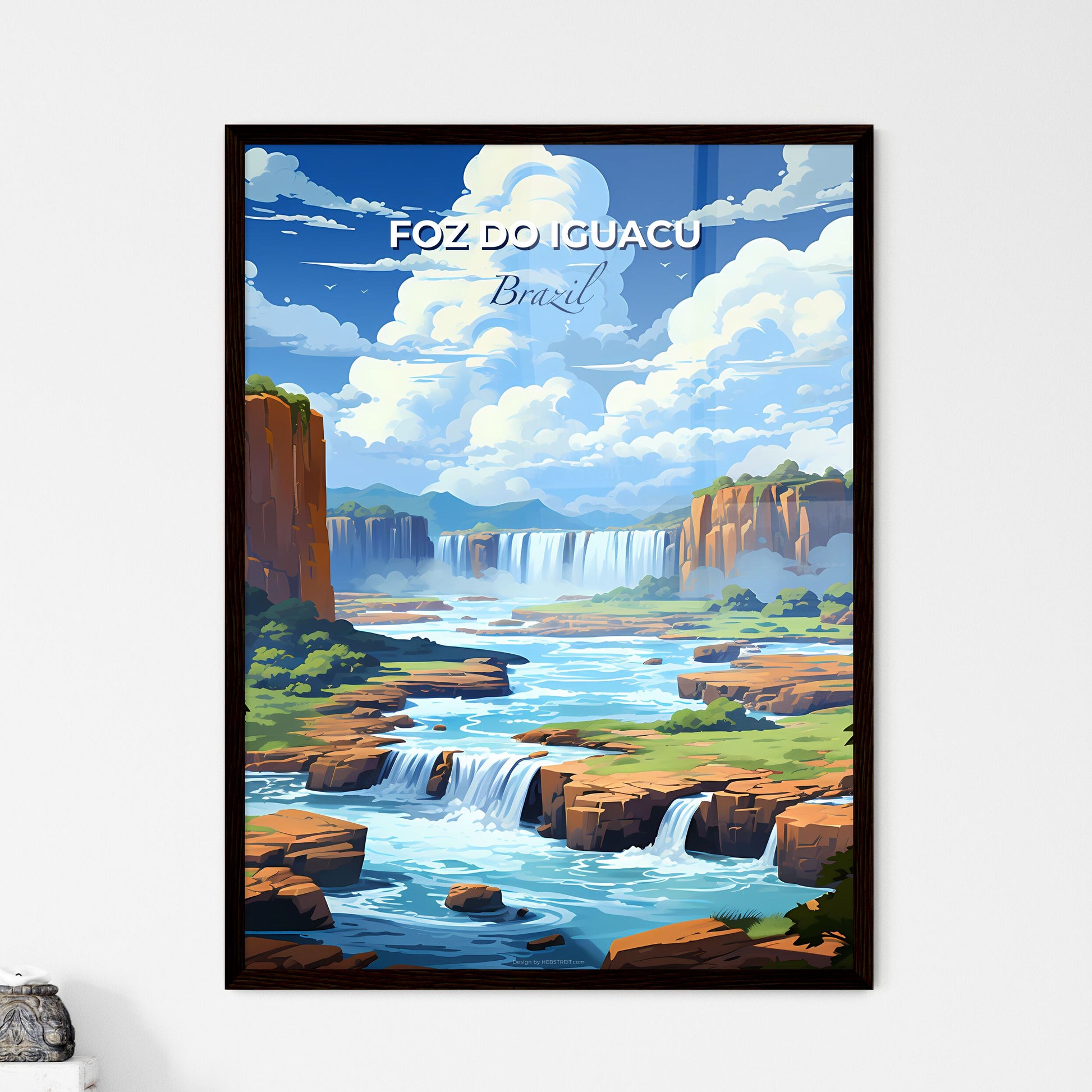 Foz do Iguacu Brazil Cityscape Waterfall Valley Modern Art Painting Style Default Title