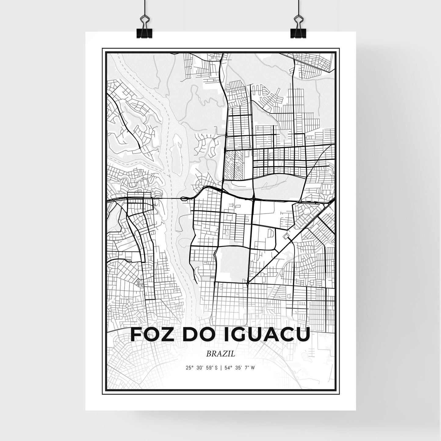 Foz do Iguacu Brazil - Premium City Map Poster