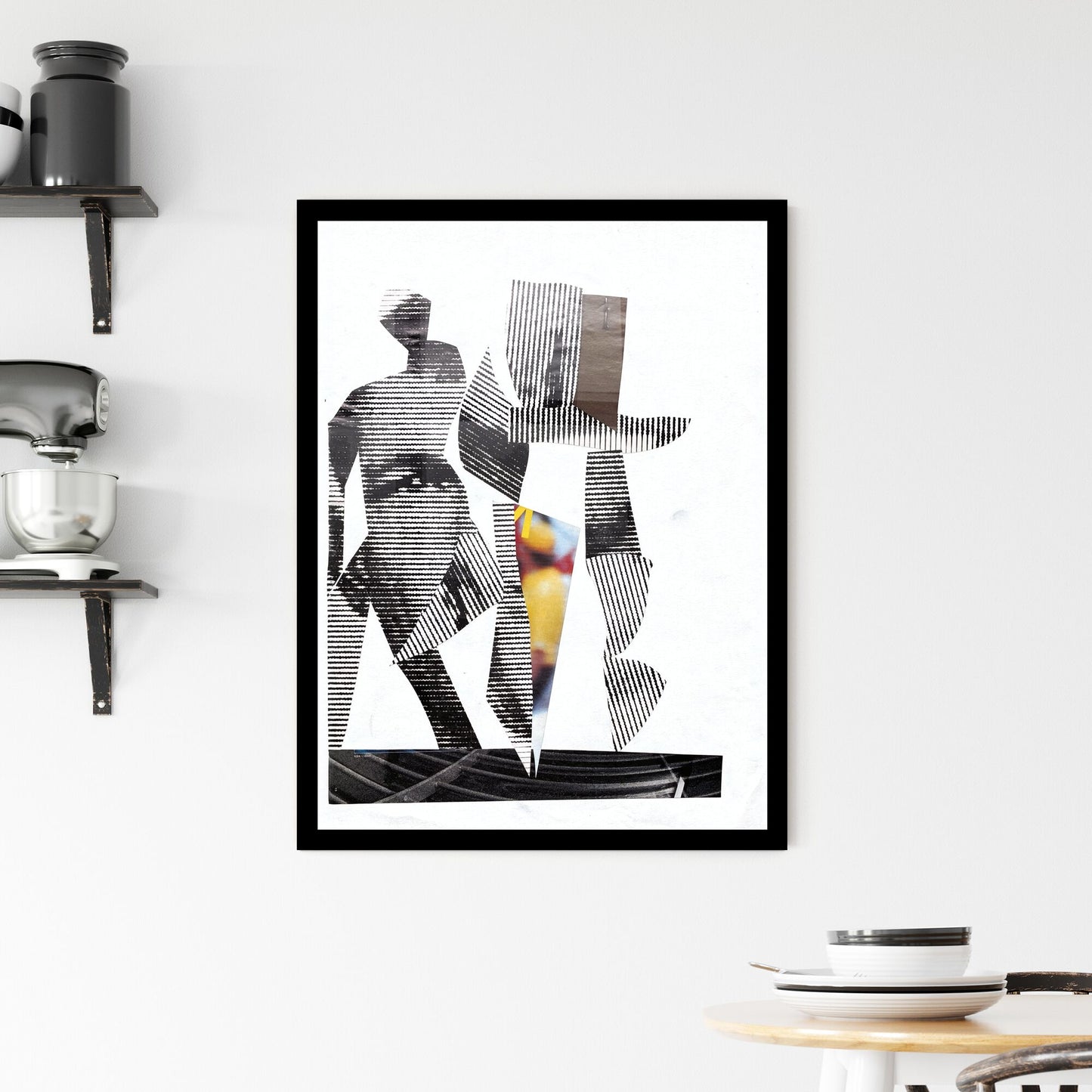 Fragmented Identities: Echoes of Color in Formless Shadows Framed Print