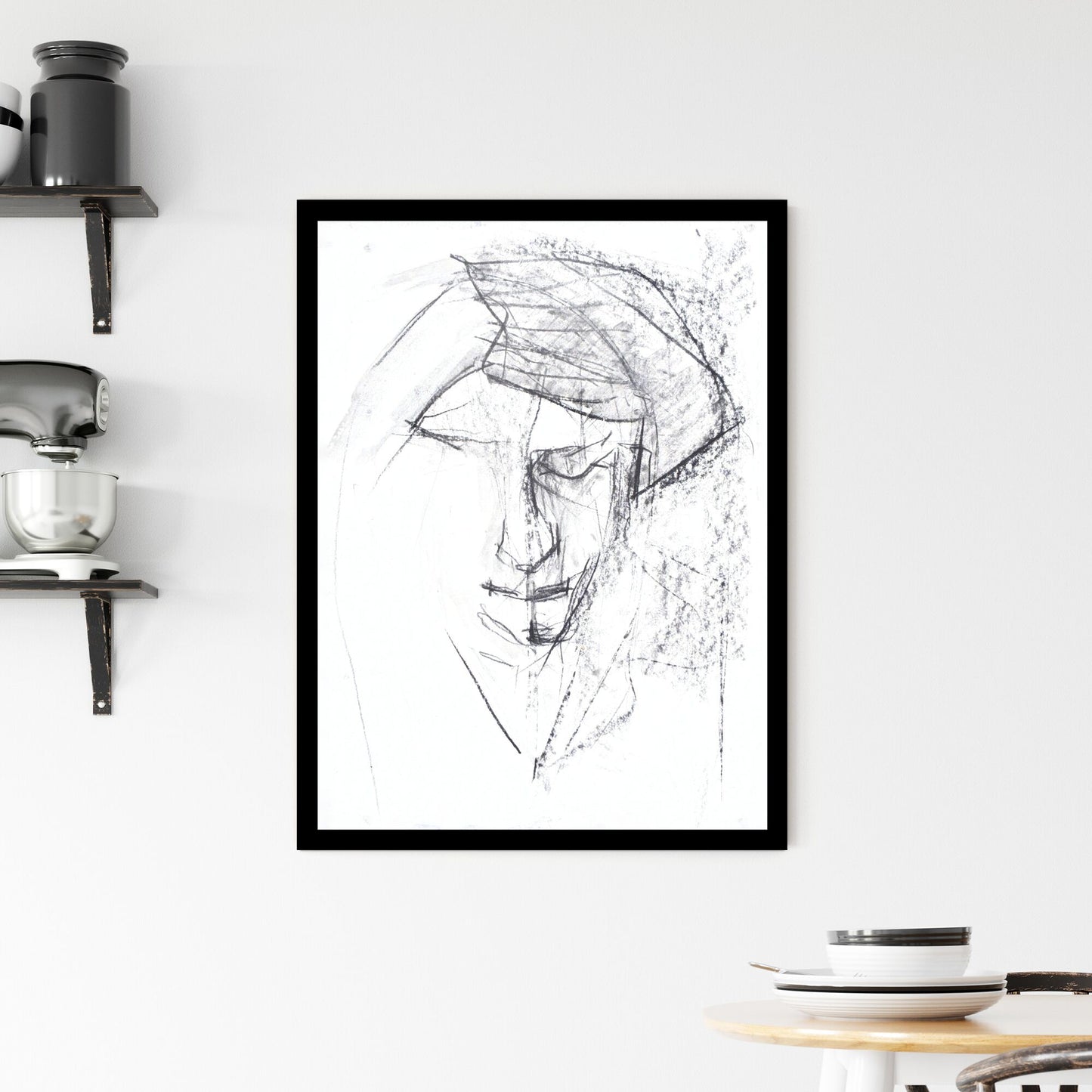 Fragmented Reflections: A Journey Through Inner Shadows and Light Framed Print