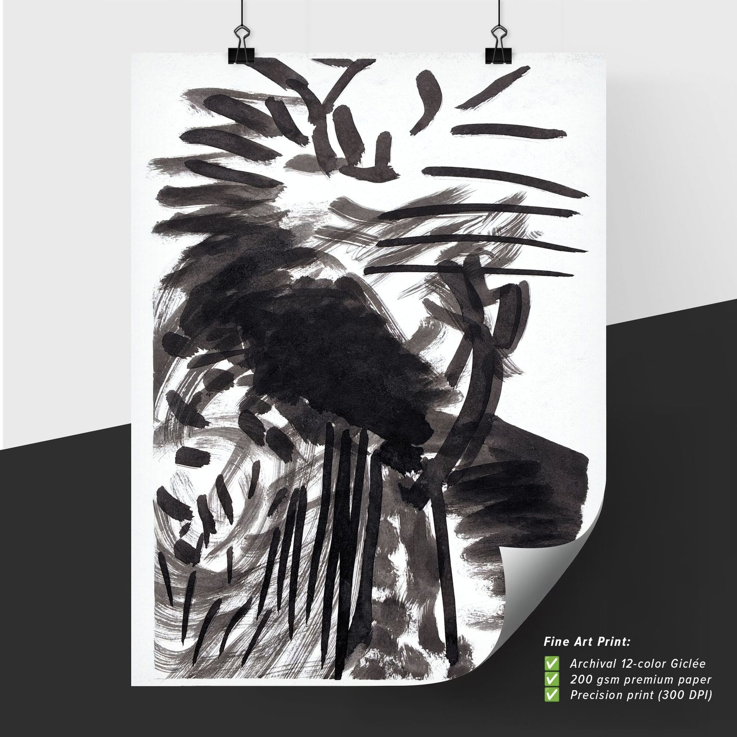 Fragmented Reflections: Chaos Dancing in Shades of Ink