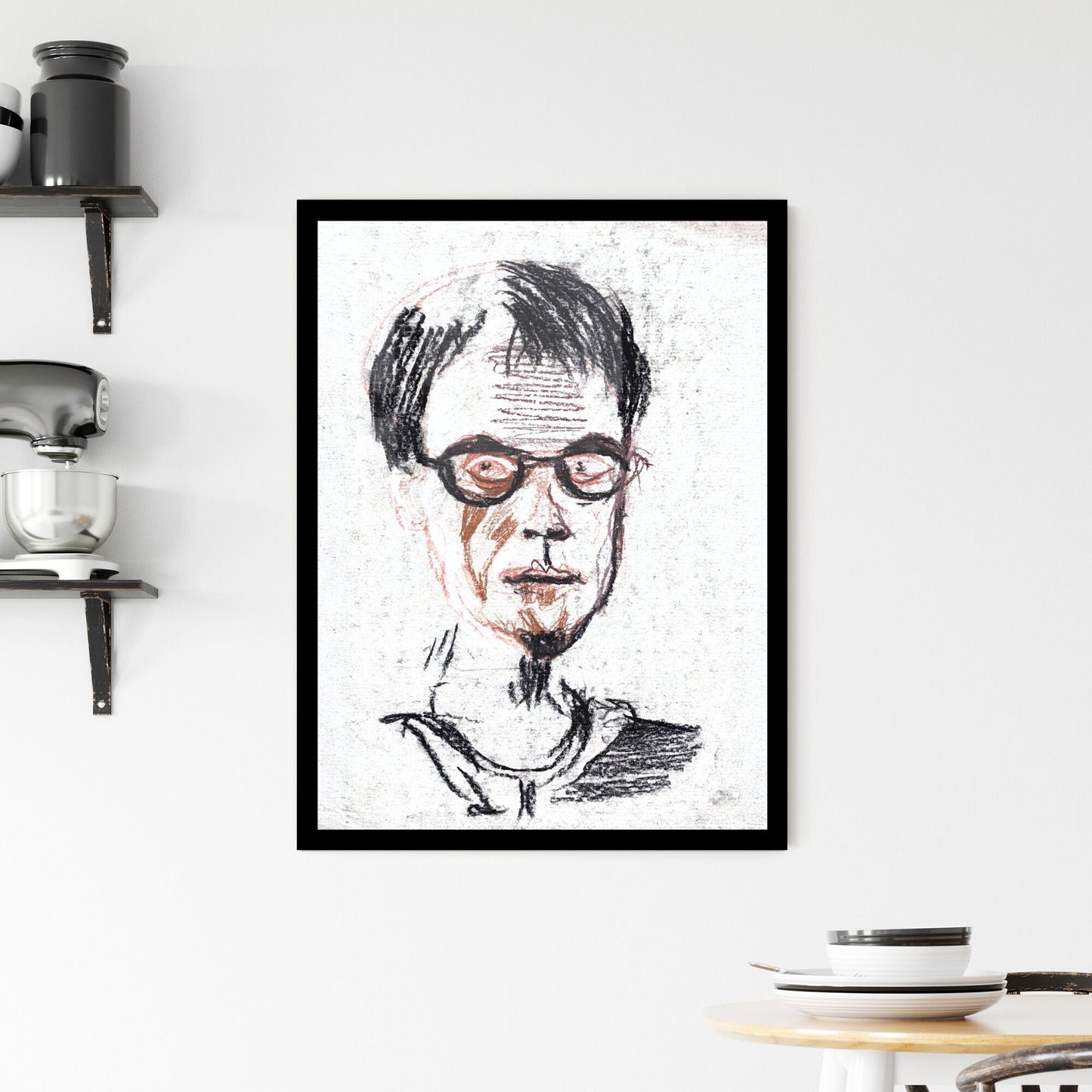 Fragmented Reflections: An Introspective Journey Through Unfinished Lines Framed Print