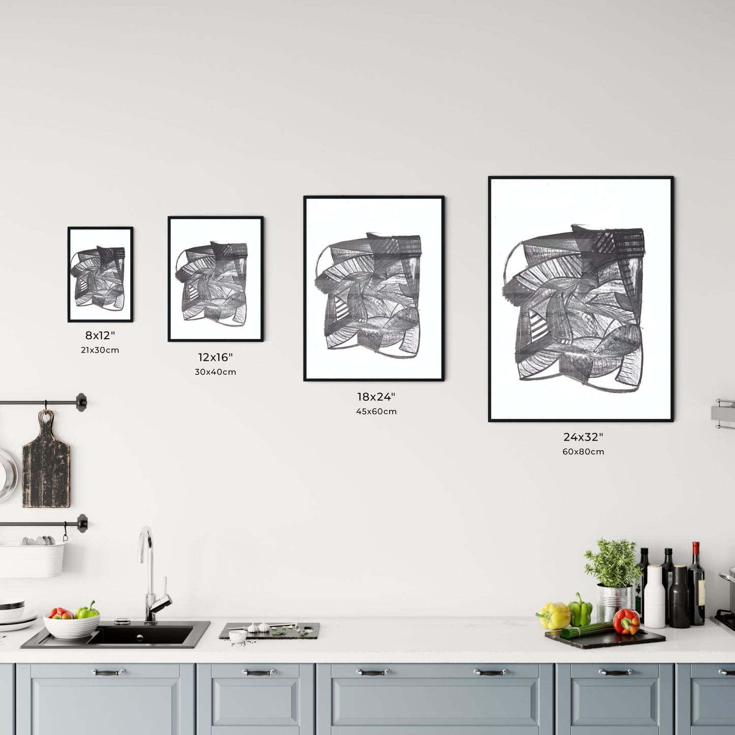 Fragmented Shadows: A Dance of Lines and Forms in Monochrome Chart