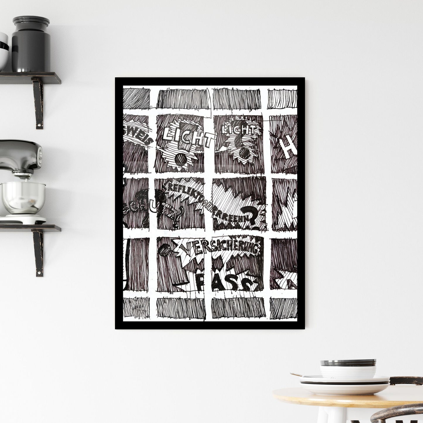 Fragments of Perception: Shattered Words in Visual Dialogue Framed Print