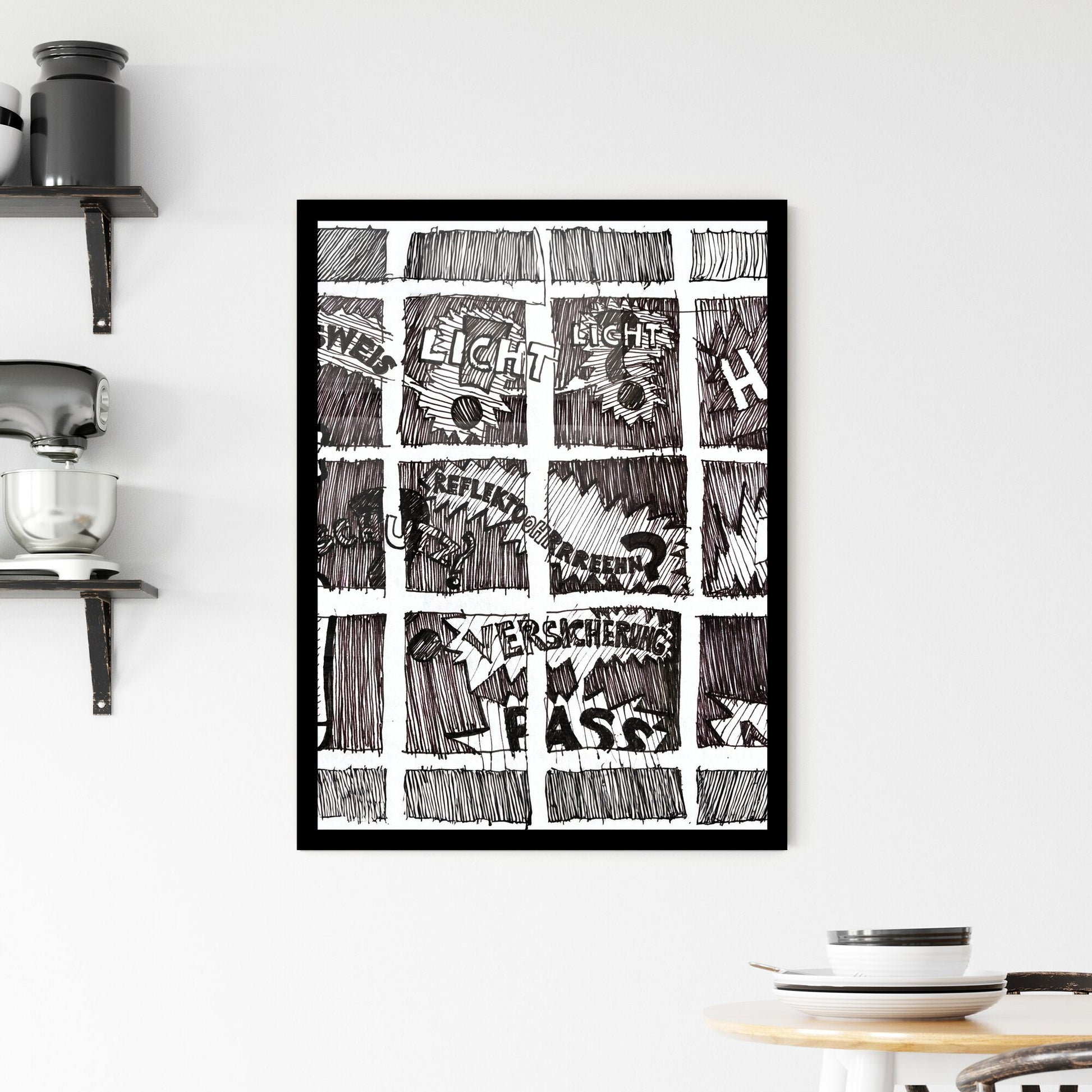 Fragments of Perception: Shattered Words in Visual Dialogue Framed Print