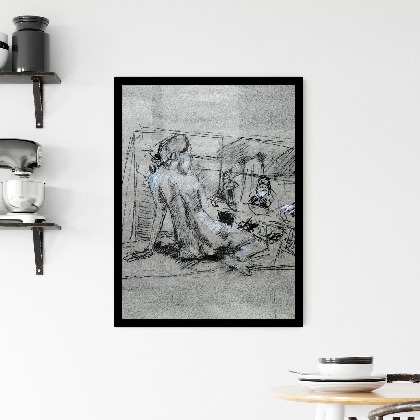 Fragments of Solitude: The Dance of Shadows and Light Framed Print