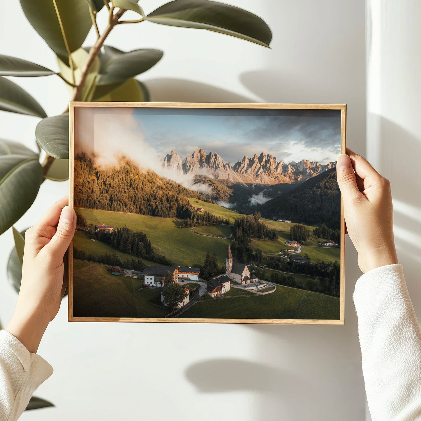 St. Magdalena Dolomites Print – Sunrise Landscape Photography Wall Art