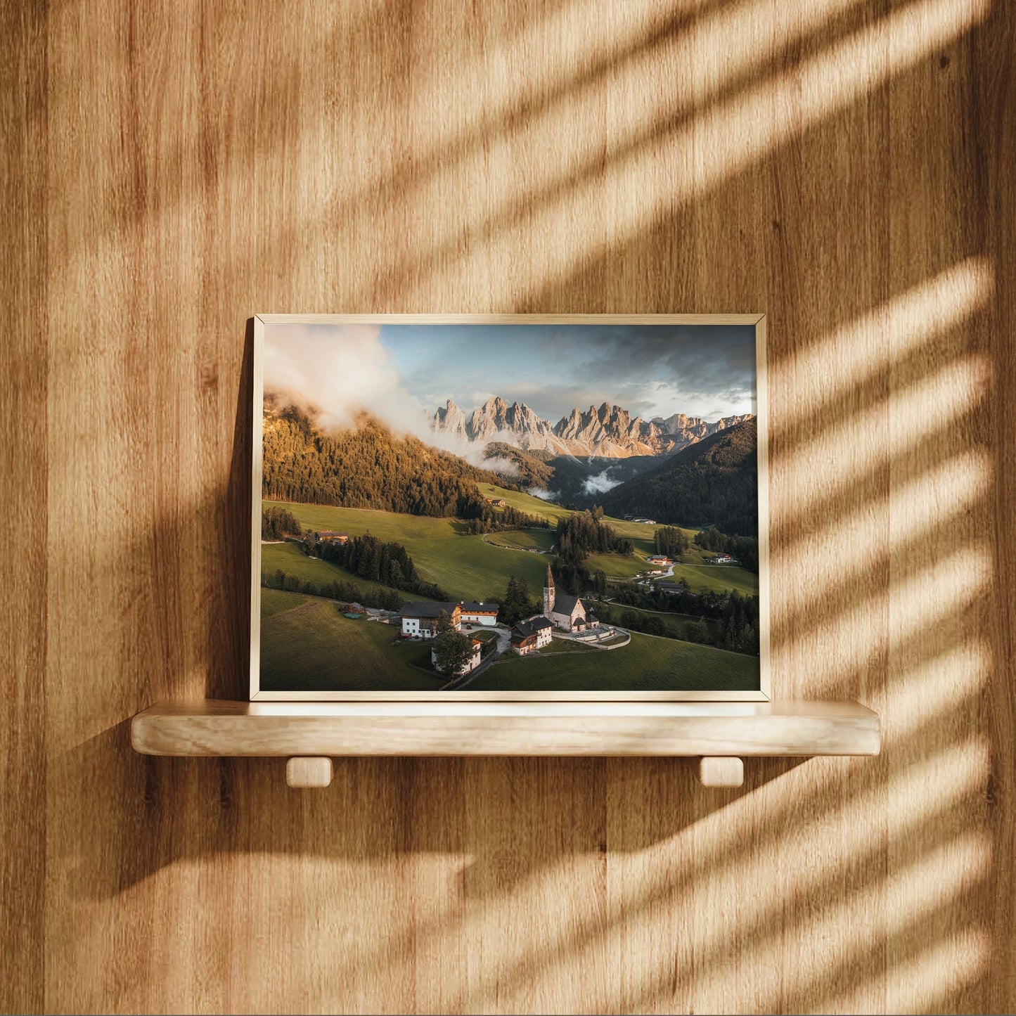 St. Magdalena Dolomites Print – Sunrise Landscape Photography Wall Art