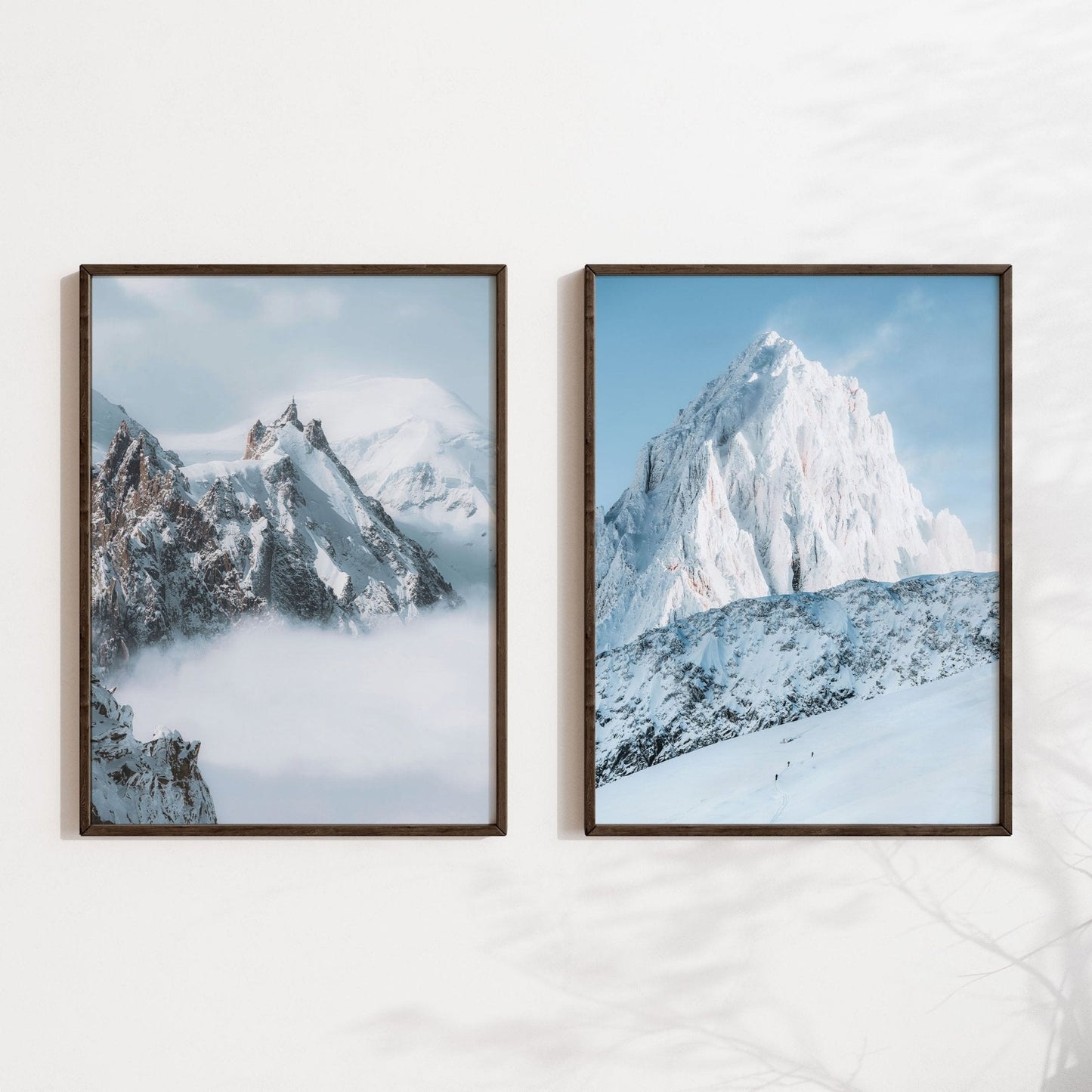 Aiguille du Midi and Grands Montets Mountain Wall Art | Nature Photography Print Set