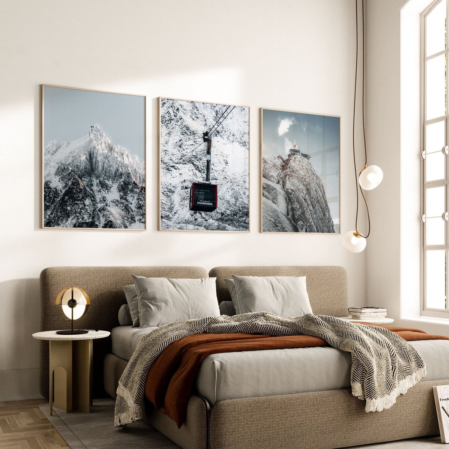 Aiguille du Midi Wall Art Set of 3 - Mountain Triptych Prints