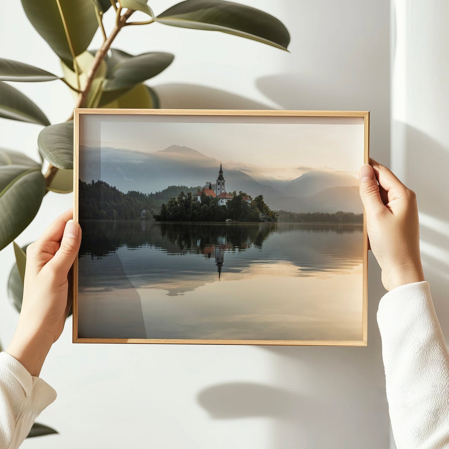 Lake Bled Sunrise Wall Art – Island Church & Reflections Print