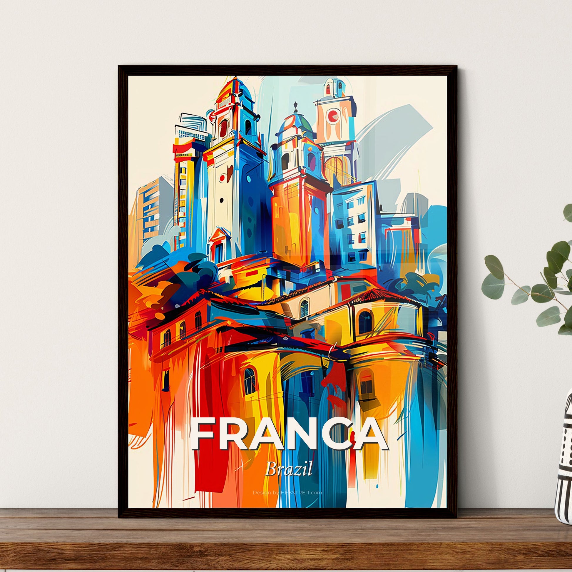 Vibrant Franca, Brazil - A Colorful Painting Of A City