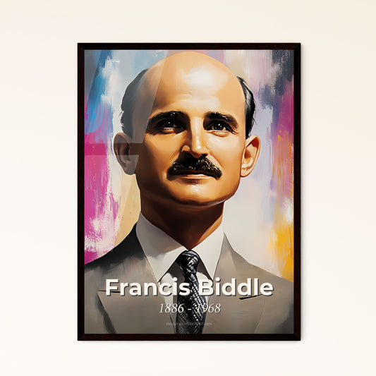 Portrait of Francis Biddle, 1886 - 1968. Impressionistic painting of a man with a mustache.