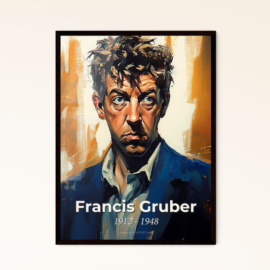 Portrait of Francis Gruber, 1912 - 1948. Impressionistic painting of a man in a blue suit.