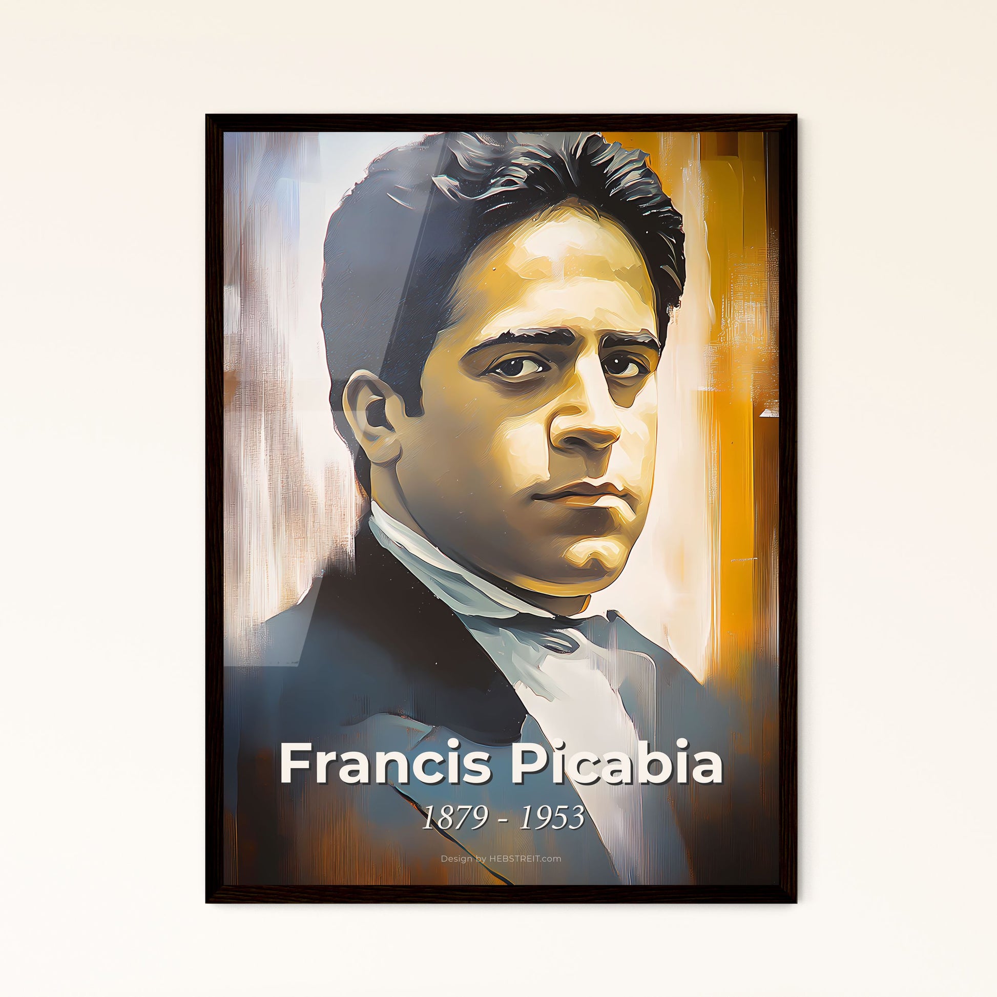 Portrait of Francis Picabia, 1879 - 1953. Impressionistic painting of a painting of a man.