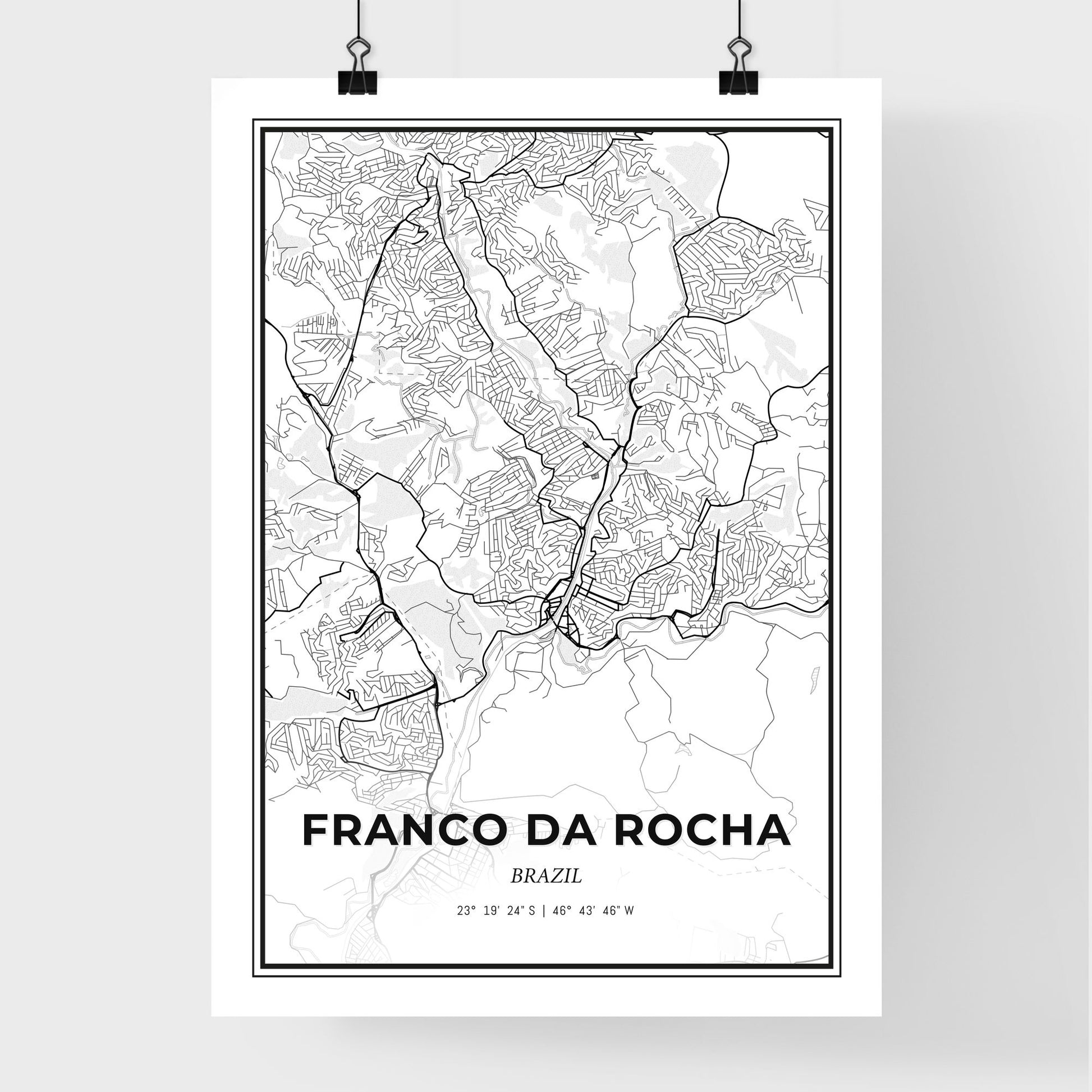 Franco da Rocha Brazil - Premium City Map Poster