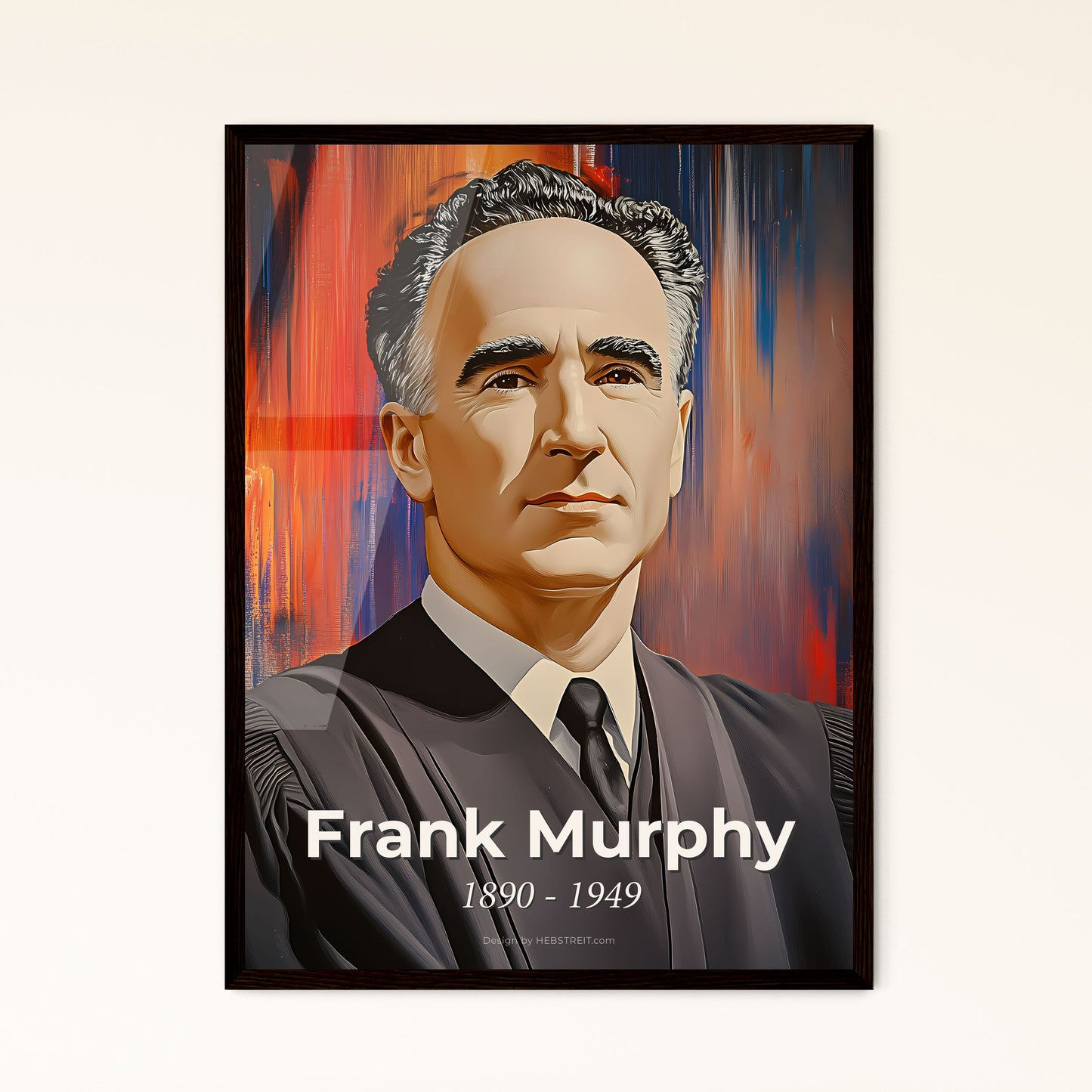 Portrait of Frank Murphy, 1890 - 1949. Impressionistic painting of a man in a black robe.