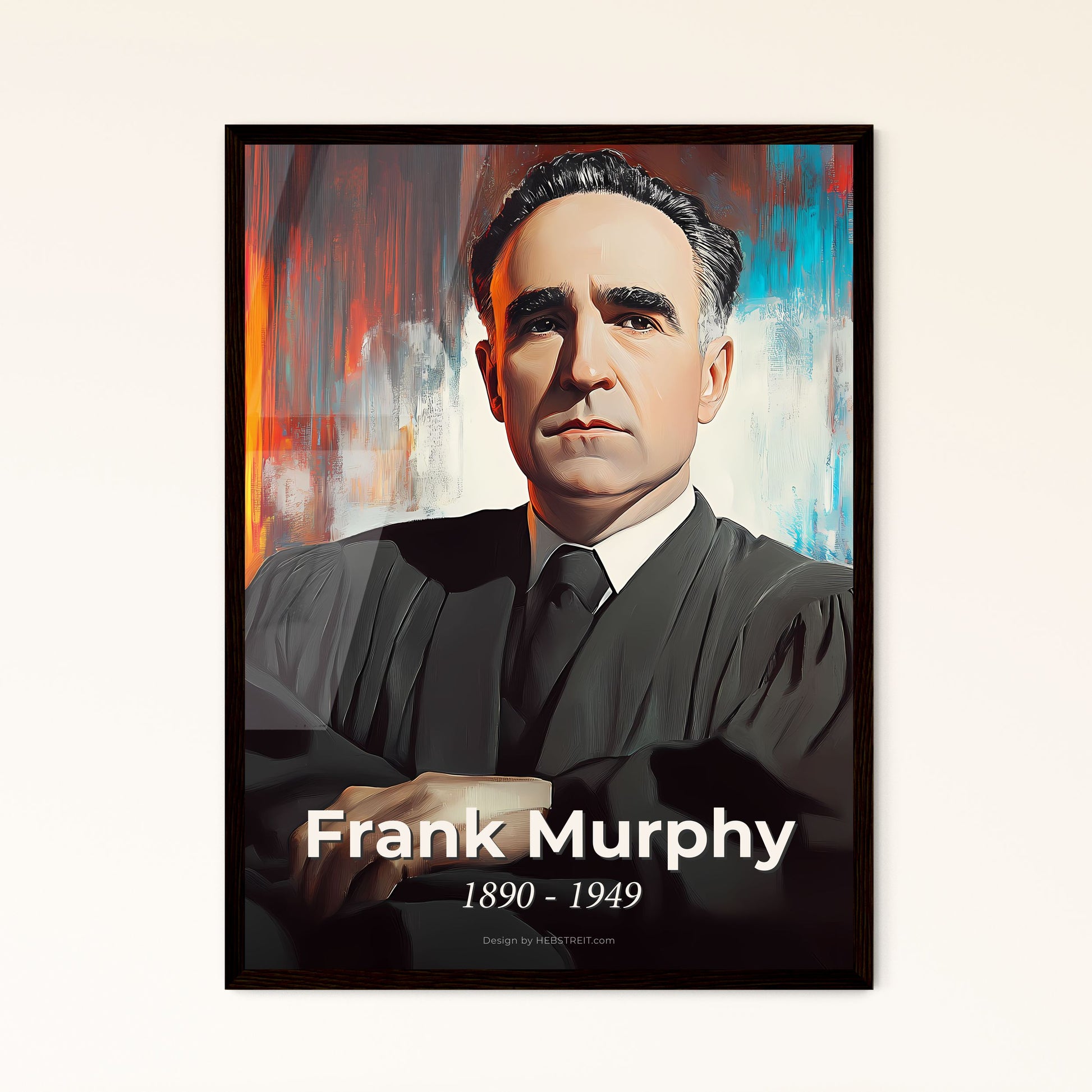 Portrait of Frank Murphy, 1890 - 1949. Impressionistic painting of a man in a black robe.