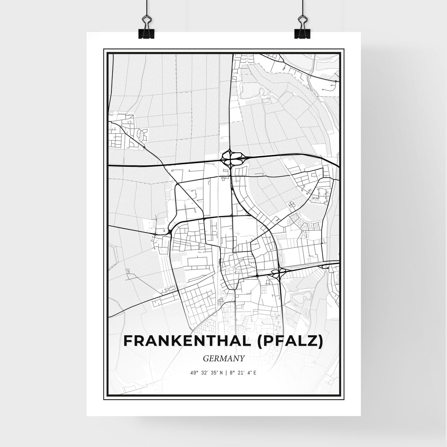 Frankenthal (Pfalz) Germany - Premium City Map Poster