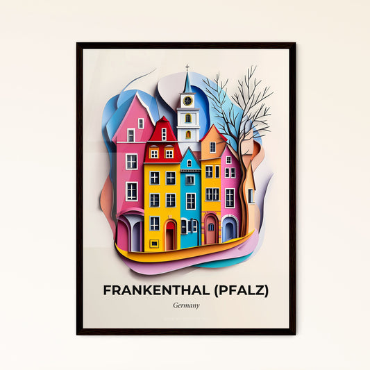 Vivid Frankenthal (Pfalz), Germany - a paper cut of a city with a clock tower