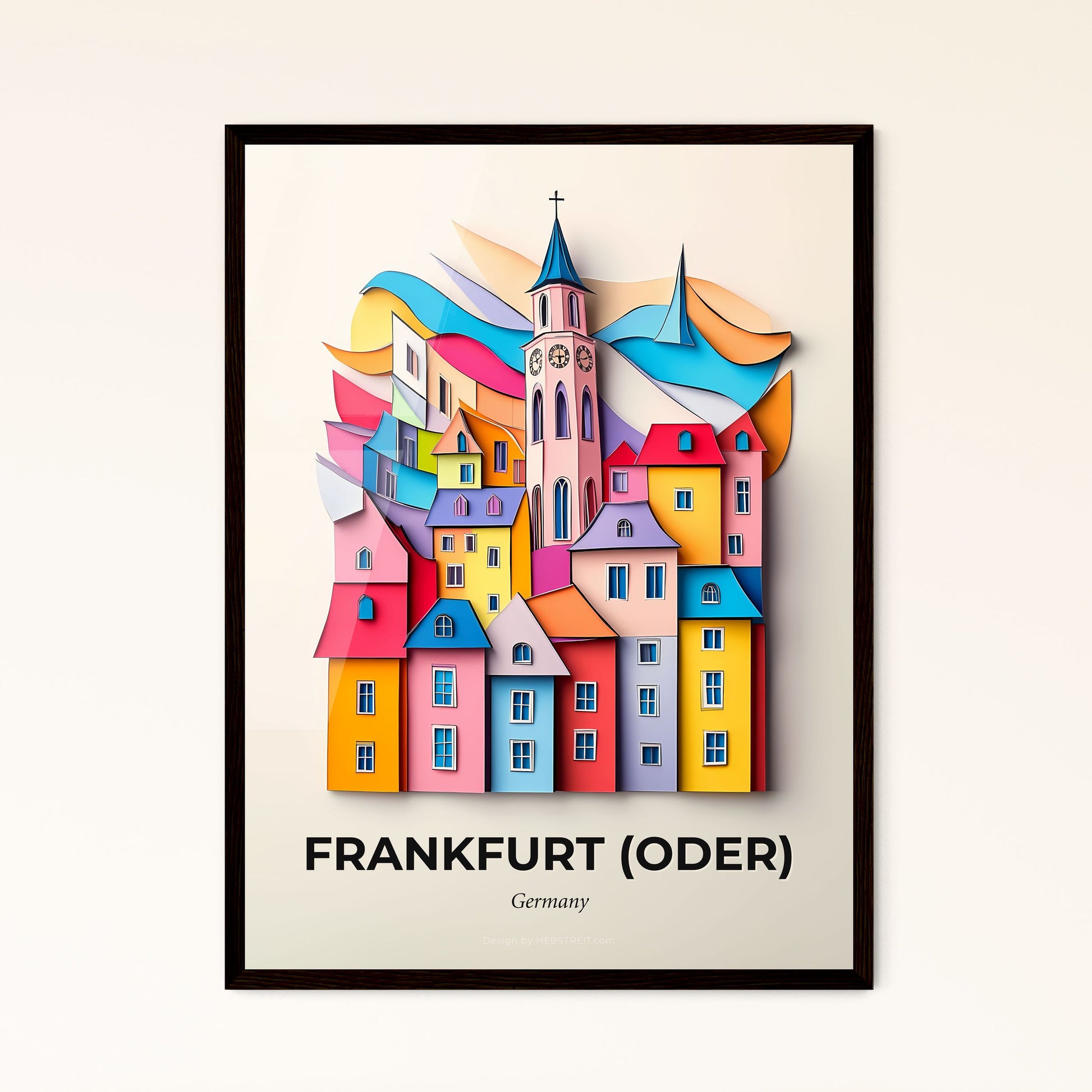 Vivid Frankfurt (Oder), Germany - a colorful city with a clock tower on top