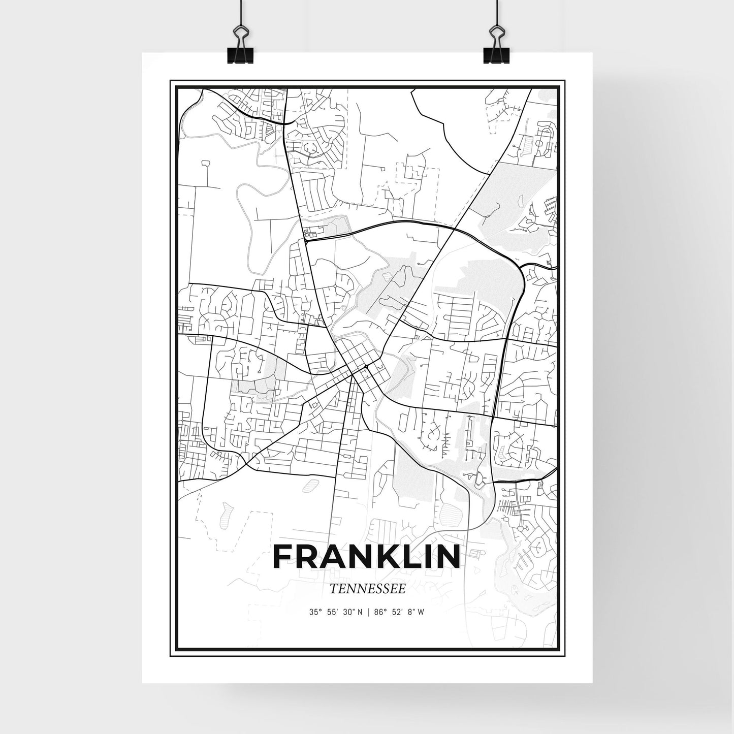 Franklin Tennessee - Premium City Map Poster