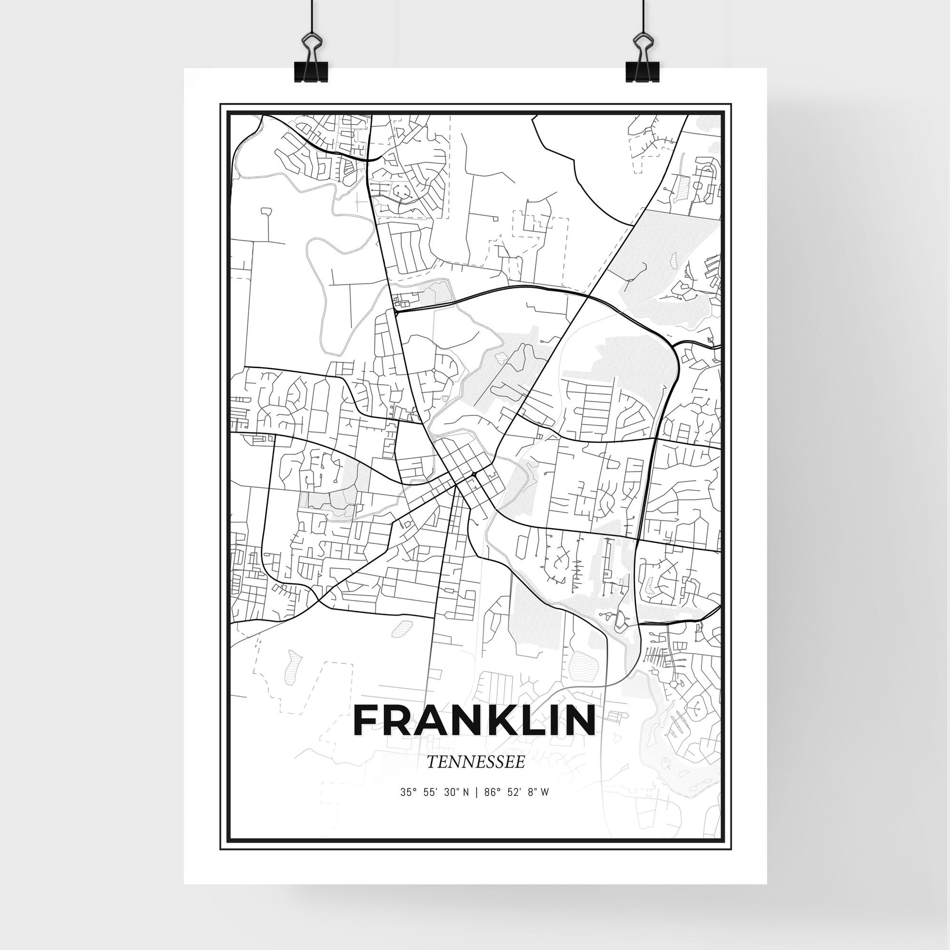 Franklin Tennessee - Premium City Map Poster