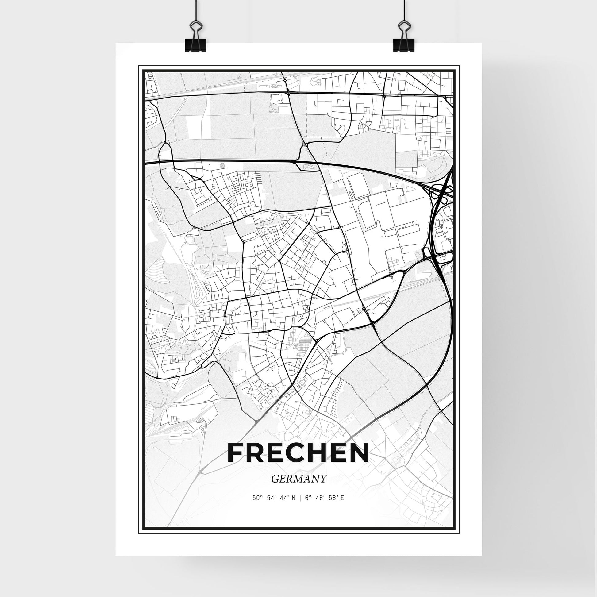 Frechen Germany - Premium City Map Poster