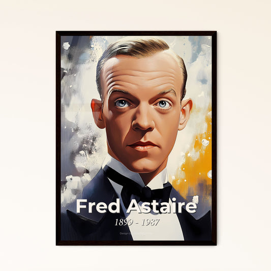 Portrait of Fred Astaire, 1899 - 1987. Impressionistic painting of a man in a suit.