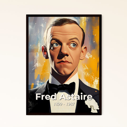 Portrait of Fred Astaire, 1899 - 1987. Impressionistic painting of a man in a tuxedo.