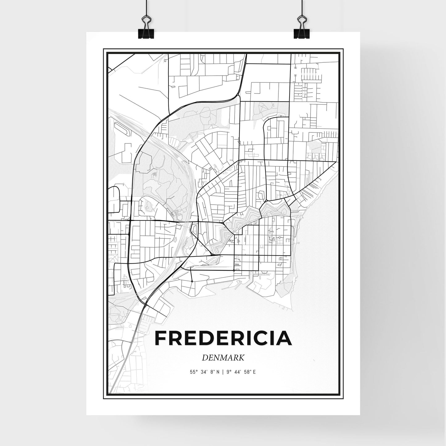 Fredericia Denmark - Premium City Map Poster