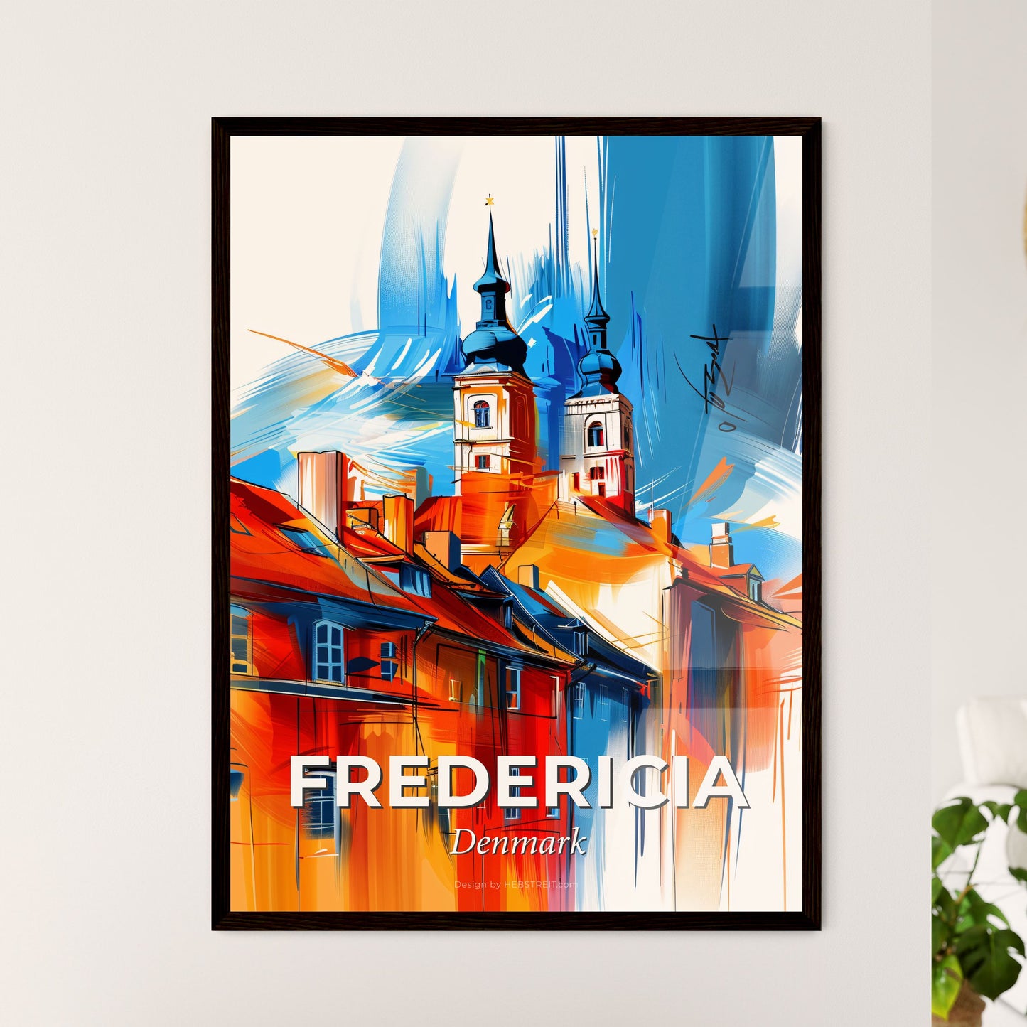 Vibrant Fredericia, Denmark - A Painting Of A Building With Towers