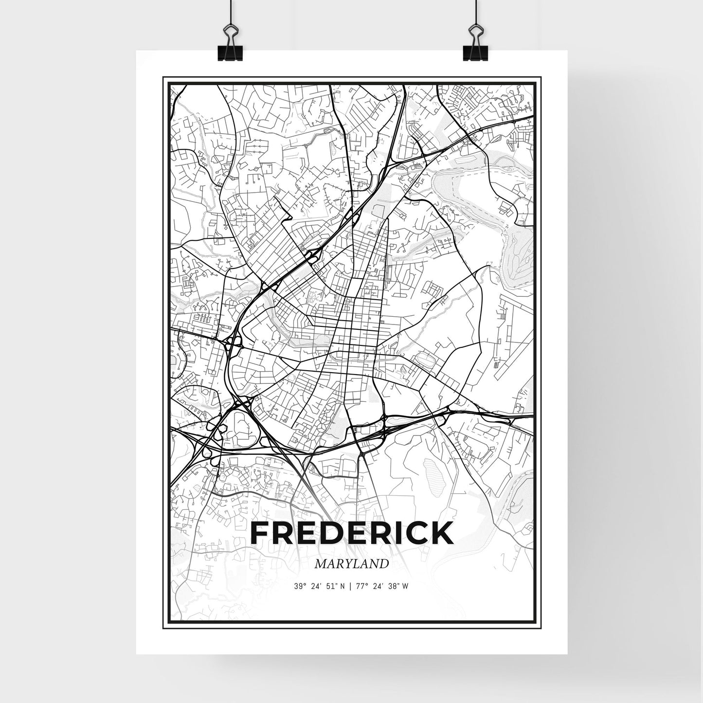 Frederick Maryland - Premium City Map Poster