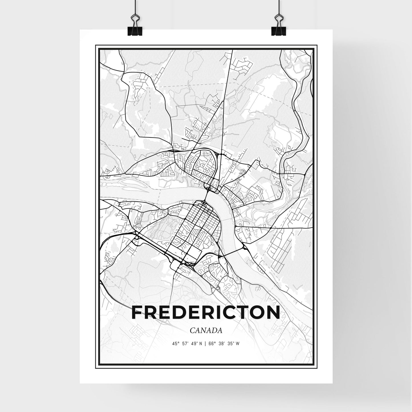 Fredericton Canada - Premium City Map Poster