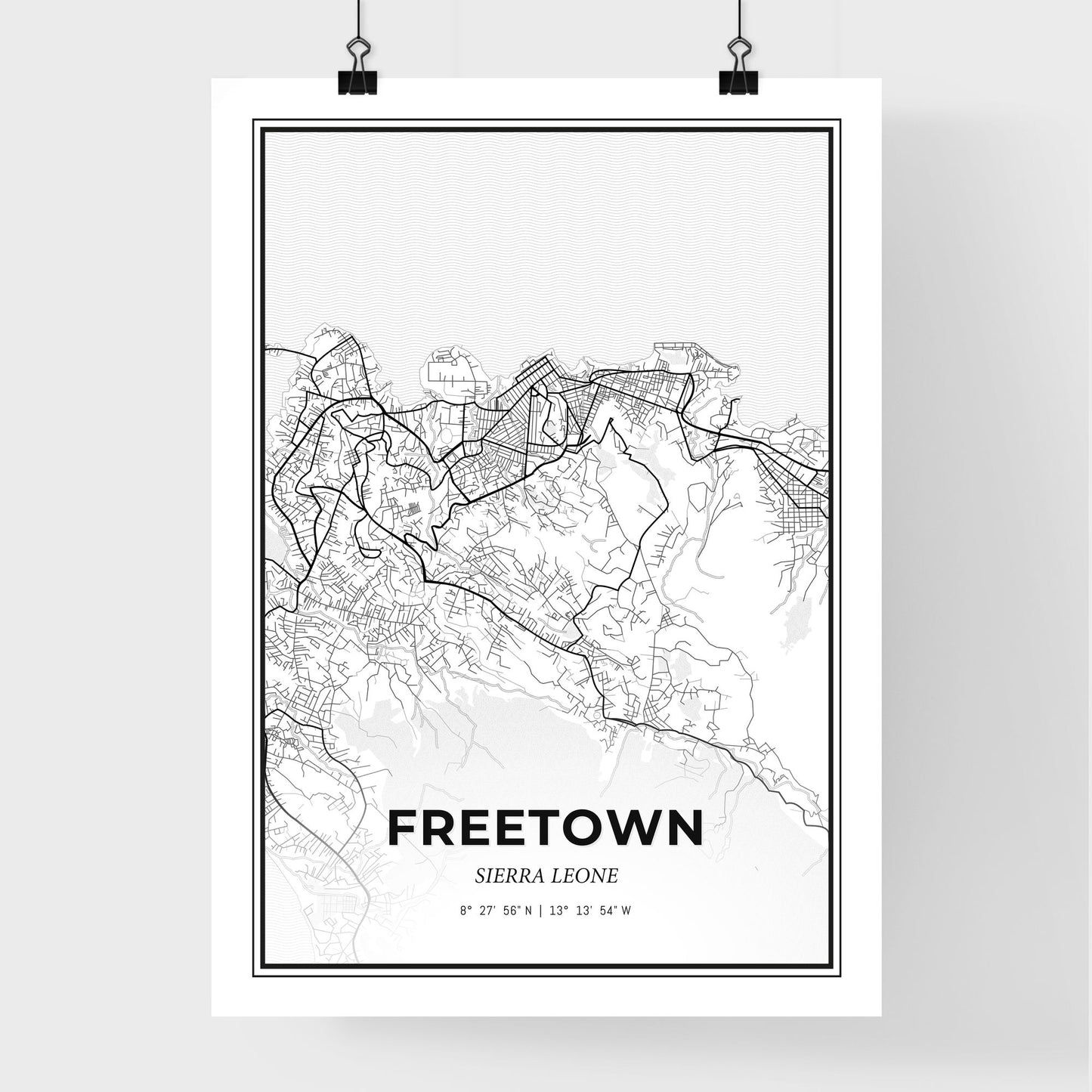 Freetown Sierra Leone - Premium City Map Poster