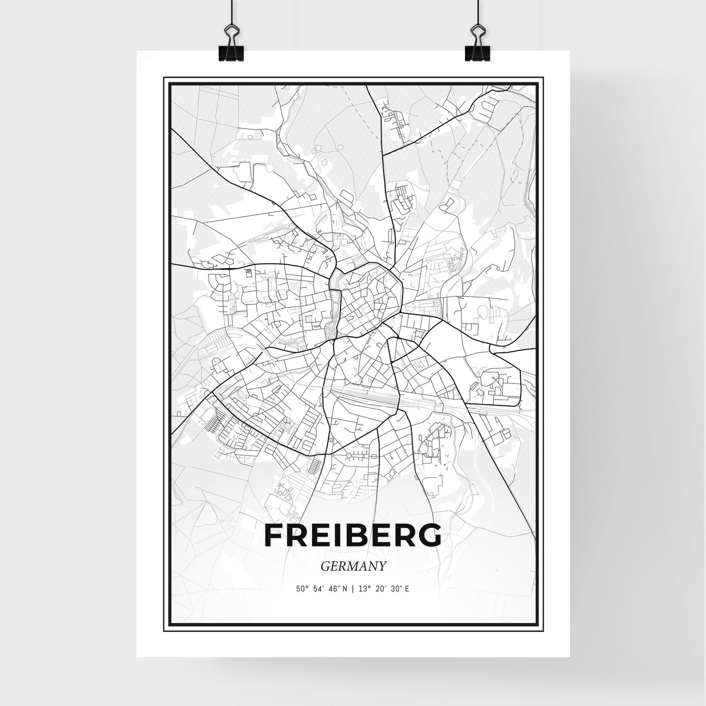 Freiberg Germany - Premium City Map Poster