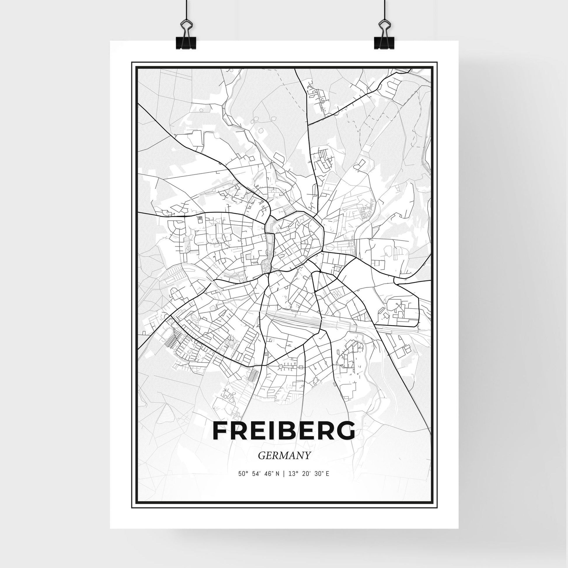 Freiberg Germany - Premium City Map Poster