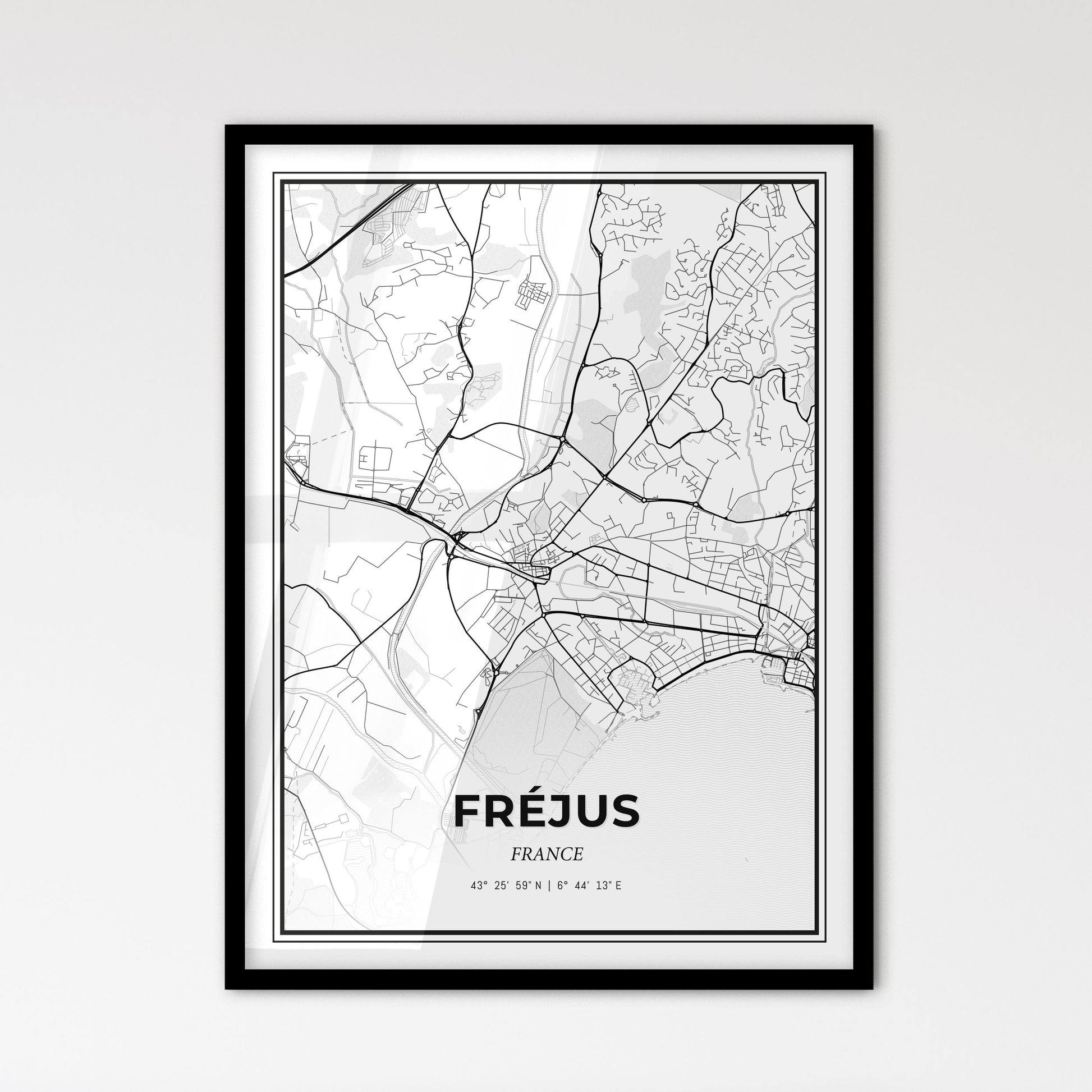 Fréjus France - Scandinavian Style City Map for Modern Home Decor