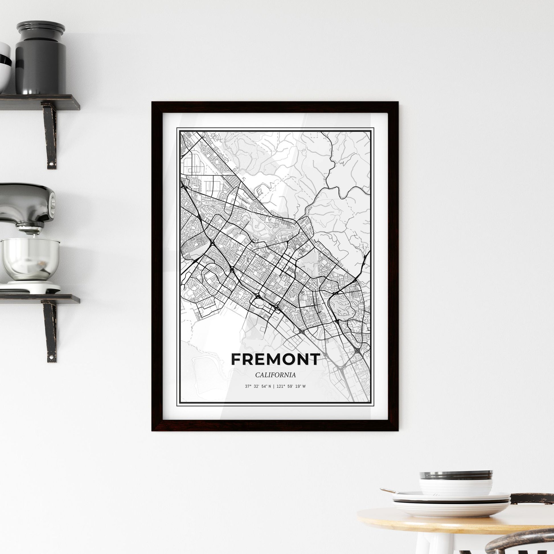 Fremont California - Minimal City Map