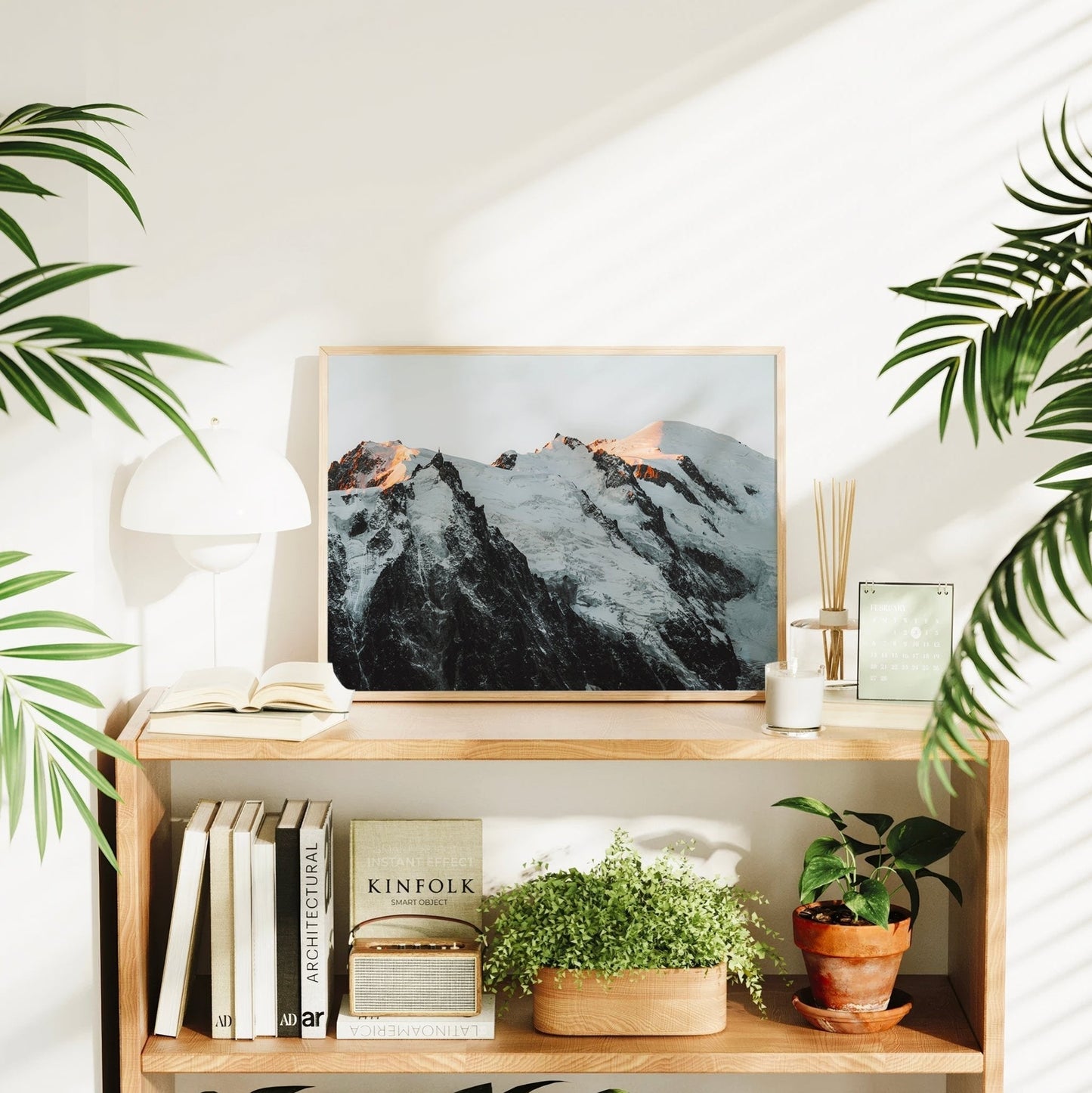 Mont Blanc Massif Wall Art - Sunset Mountain Landscape Print