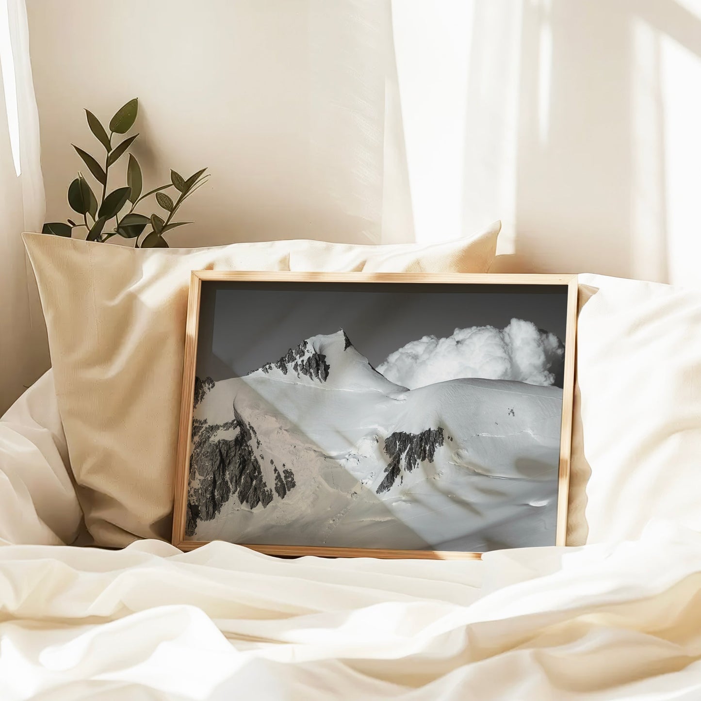 Mont Maudit Black and White Wall Art – Alpine Photography Print from Chamonix