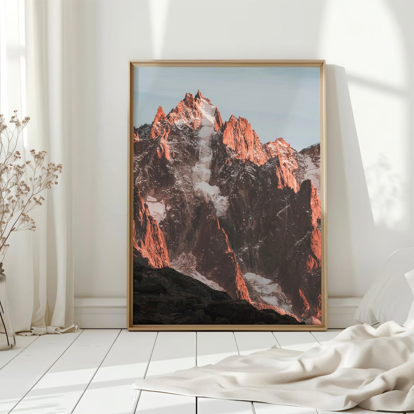 Aiguille de Chamonix Sunset Wall Art | Alpine Mountain Print